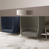 Kas Three Seater Fabric Acoustic High Back Privacy Lounge Sofa Booth - Gavisco Office Furniture